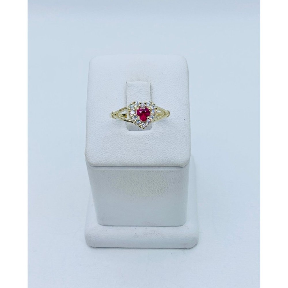 10k Solid Gold Ring Ring Heart Size 8 - image 1